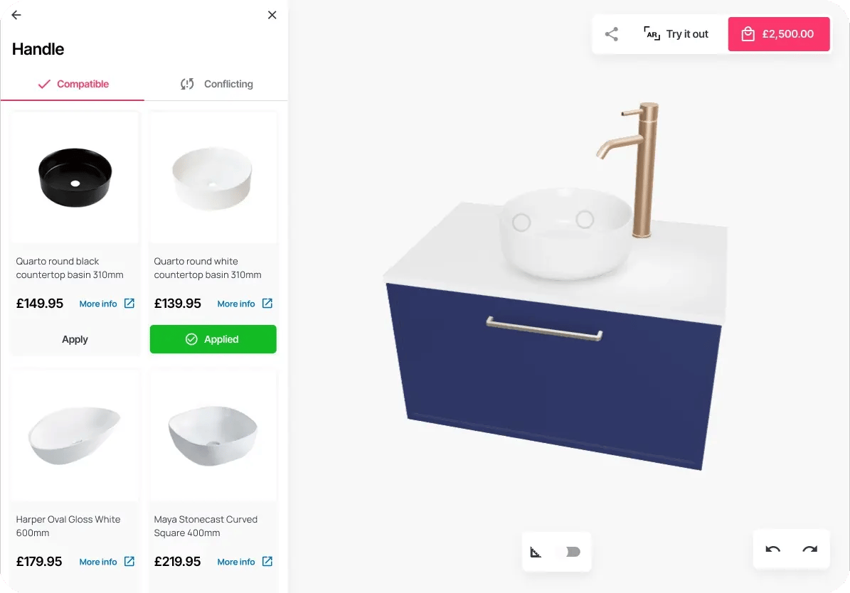 3d configuration for vanity unit + sink and taps-1