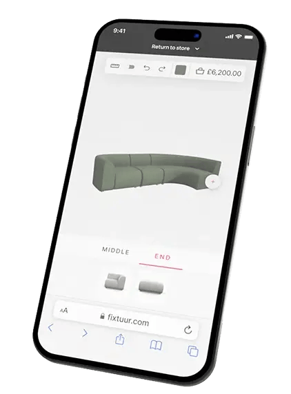 3d modular configurator compatible with mobile device