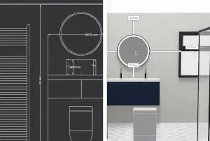 3d visualization and cad software interfaces side-by-side
