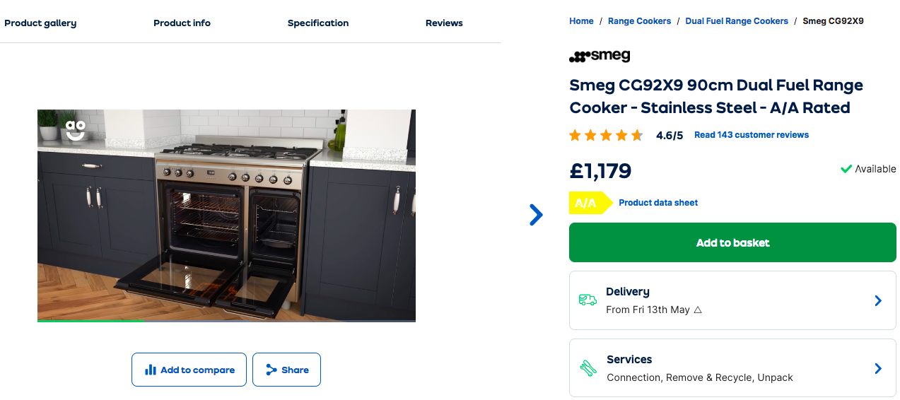 AO.com visual commerce example