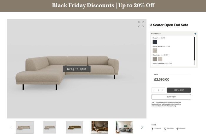 Fixtuur 3D Modular Configurator Open end Sofa Promo
