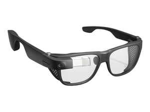 A pair of Google glasses
