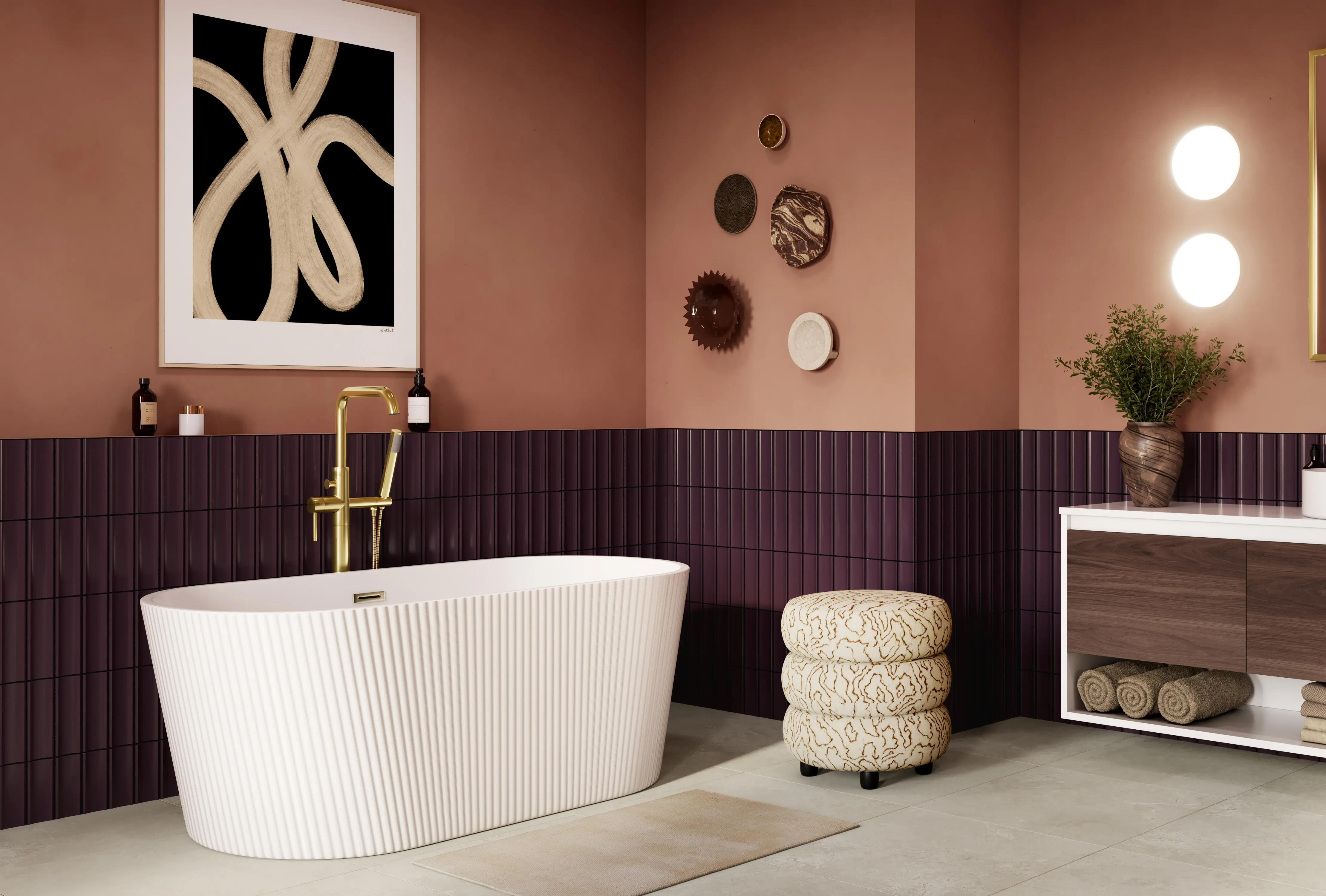 Bathroom lifestyle scene created with Fixtuur CGI studio cropped